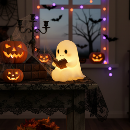 Lámpara de mesa Fantasma Luz nocturna cálida LED Decoración para mesita de noche
