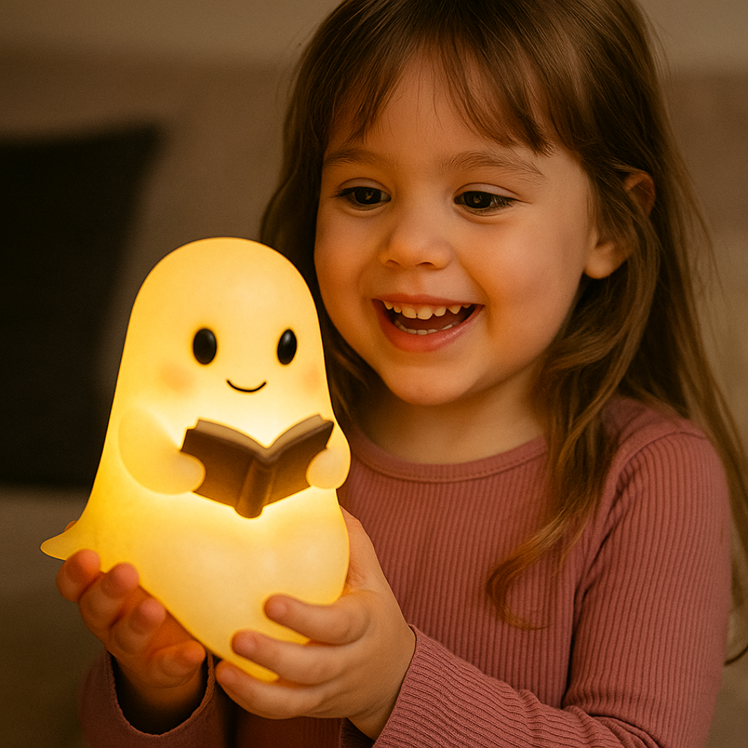 Lámpara de mesa Fantasma Luz nocturna cálida LED Decoración para mesita de noche