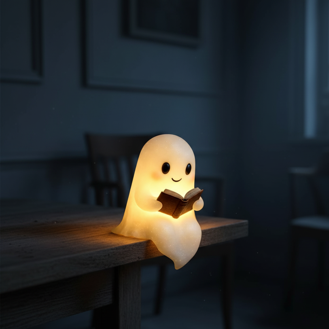 Lámpara de mesa Fantasma Luz nocturna cálida LED Decoración para mesita de noche