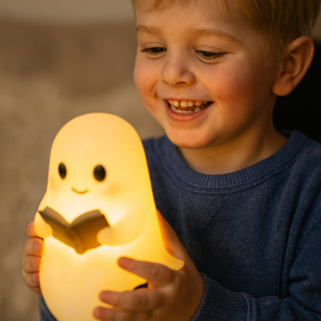 Lámpara de mesa Fantasma Luz nocturna cálida LED Decoración para mesita de noche