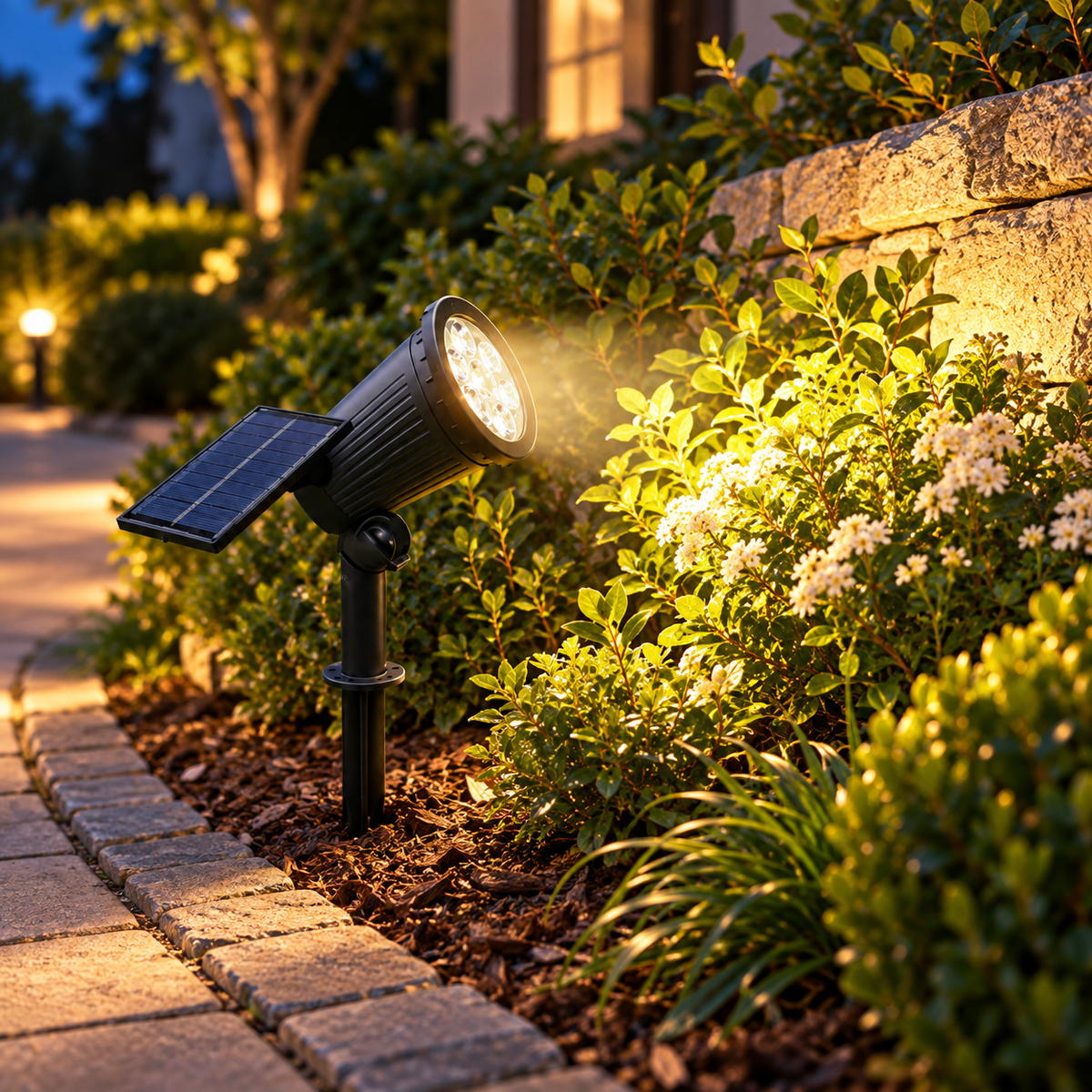 Tilt Solar Spotlight Landscape Garden Path LED