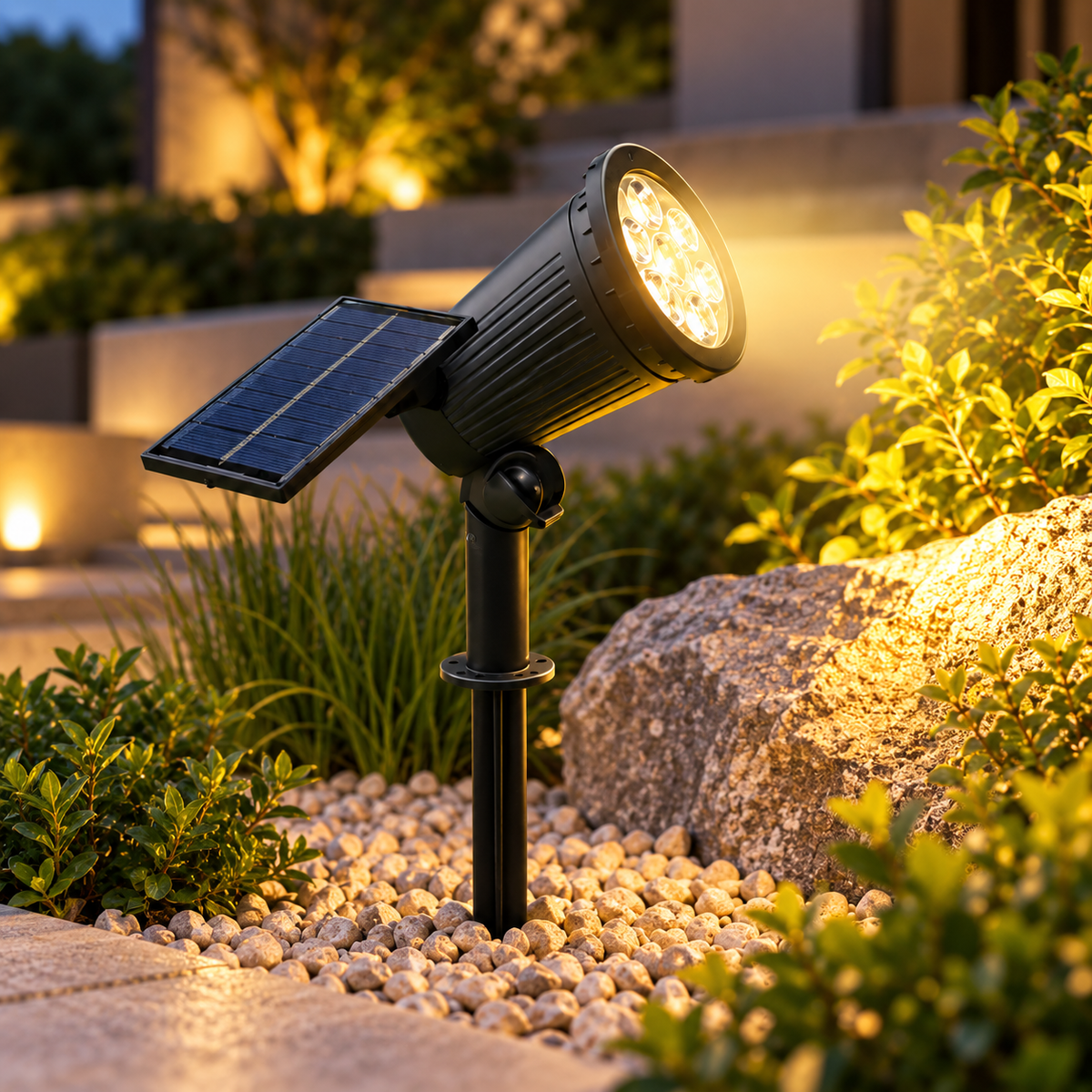 Tilt Solar Spotlight Landscape Garden Path LED