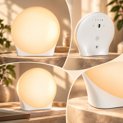 LED-lysterapilampe med timer, kompakt og transportabelt design