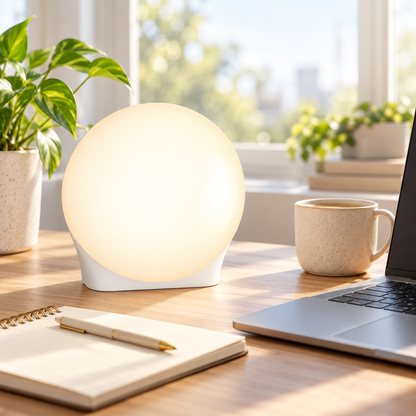LED-lysterapilampe med timer, kompakt og transportabelt design