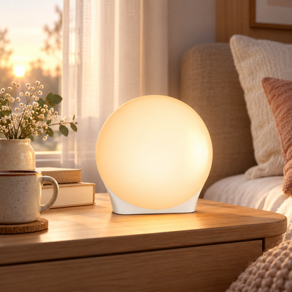 LED-lysterapilampe med timer, kompakt og transportabelt design