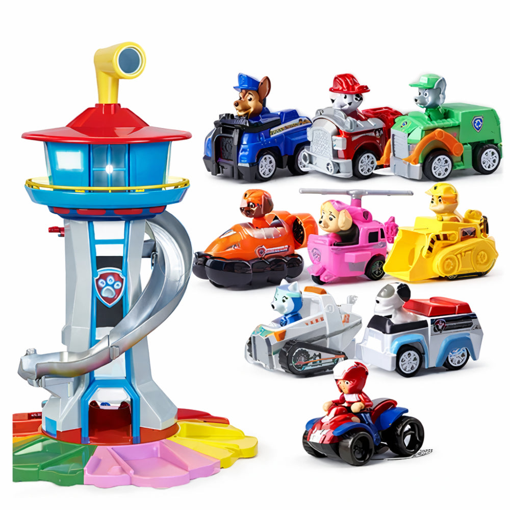 Kids Toy Car Slide Tower Racing Track Playset