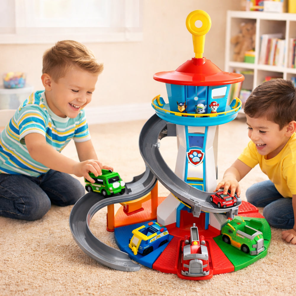 Toy Car Track Slide Tower Racing Playset