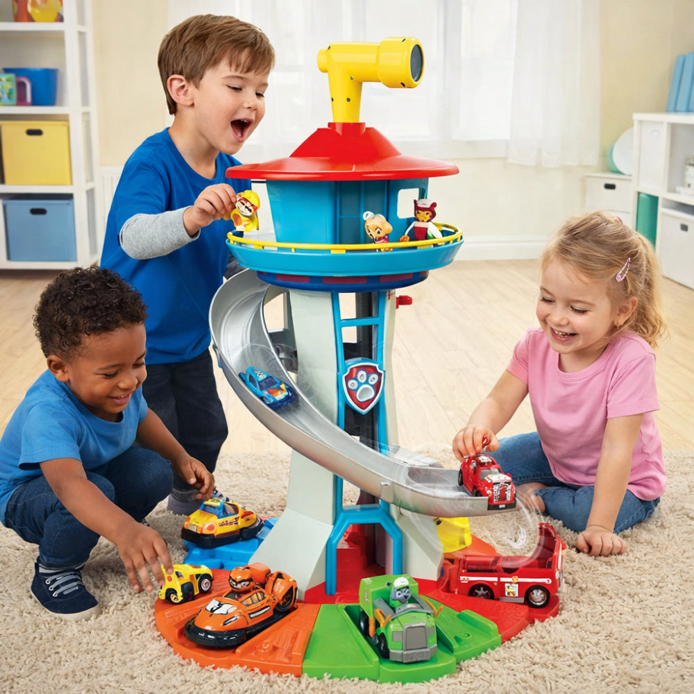 Toy Car Track Slide Tower Racing Playset