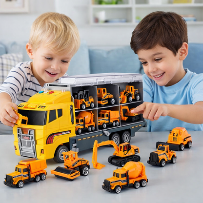 Conjunto de Veículos de Construção Caminhão Mini Liga Kit de Brinquedo Transportador