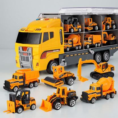 Conjunto de Veículos de Construção Caminhão Mini Liga Kit de Brinquedo Transportador
