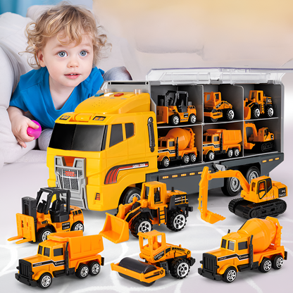 Conjunto de Veículos de Construção Caminhão Mini Liga Kit de Brinquedo Transportador