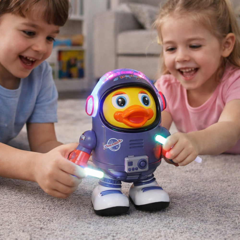 Giocattolo Anatra Astronauta Danzante Figura Musicale Interattiva