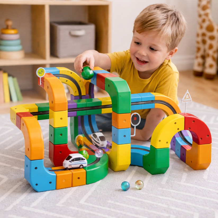 Toy Building Blocks Marble Run Track Set Kids – DecorsDeluxe