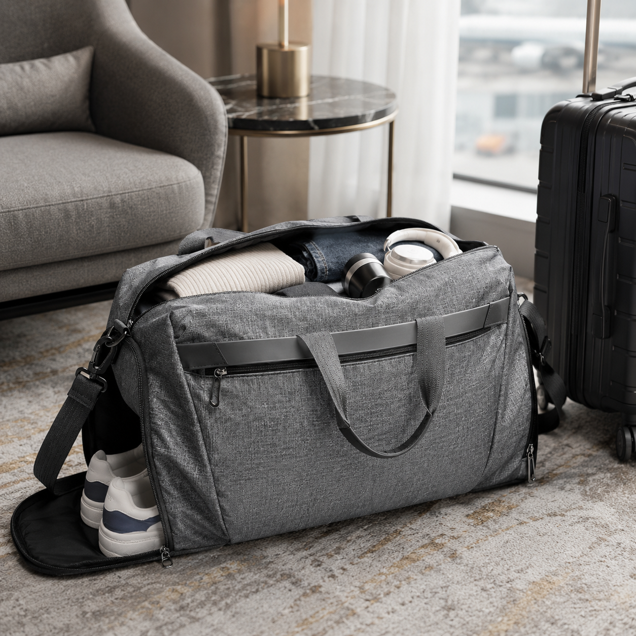 Borsa da viaggio impermeabile per palestra e sport con scomparto per scarpe