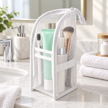 Travel Toiletry Bag Easy Access Self Standing Organizer