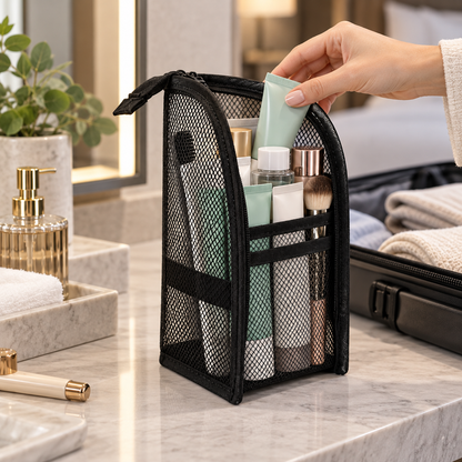 Travel Toiletry Bag Easy Access Self Standing Organizer