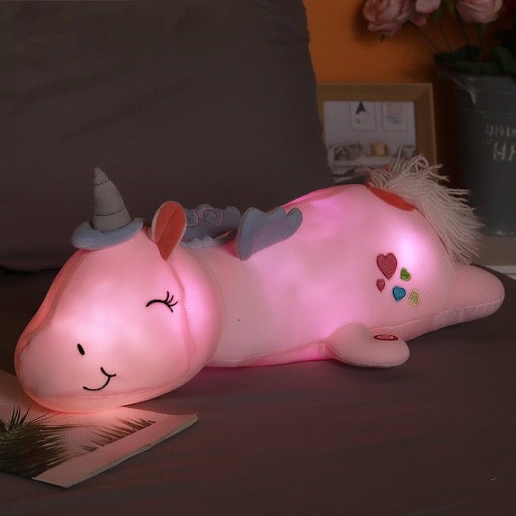 Plüschspielzeug Leuchtendes Einhorn Weiches LED-Nachtlicht Kuscheltier