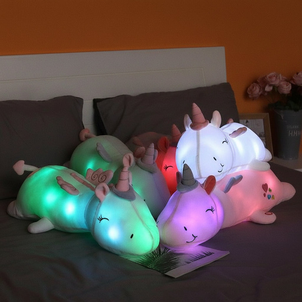 Plüschspielzeug Leuchtendes Einhorn Weiches LED-Nachtlicht Kuscheltier