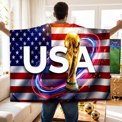 Capa de Adepto de Futebol com Bandeira dos EUA para o Dia do Jogo da Taça do Mundo