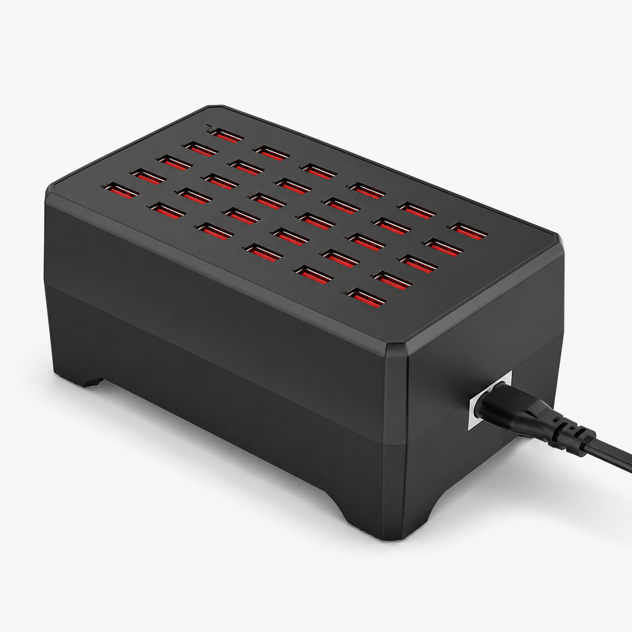 USB-hub med opladningsstation til flere enheder og design med flere porte