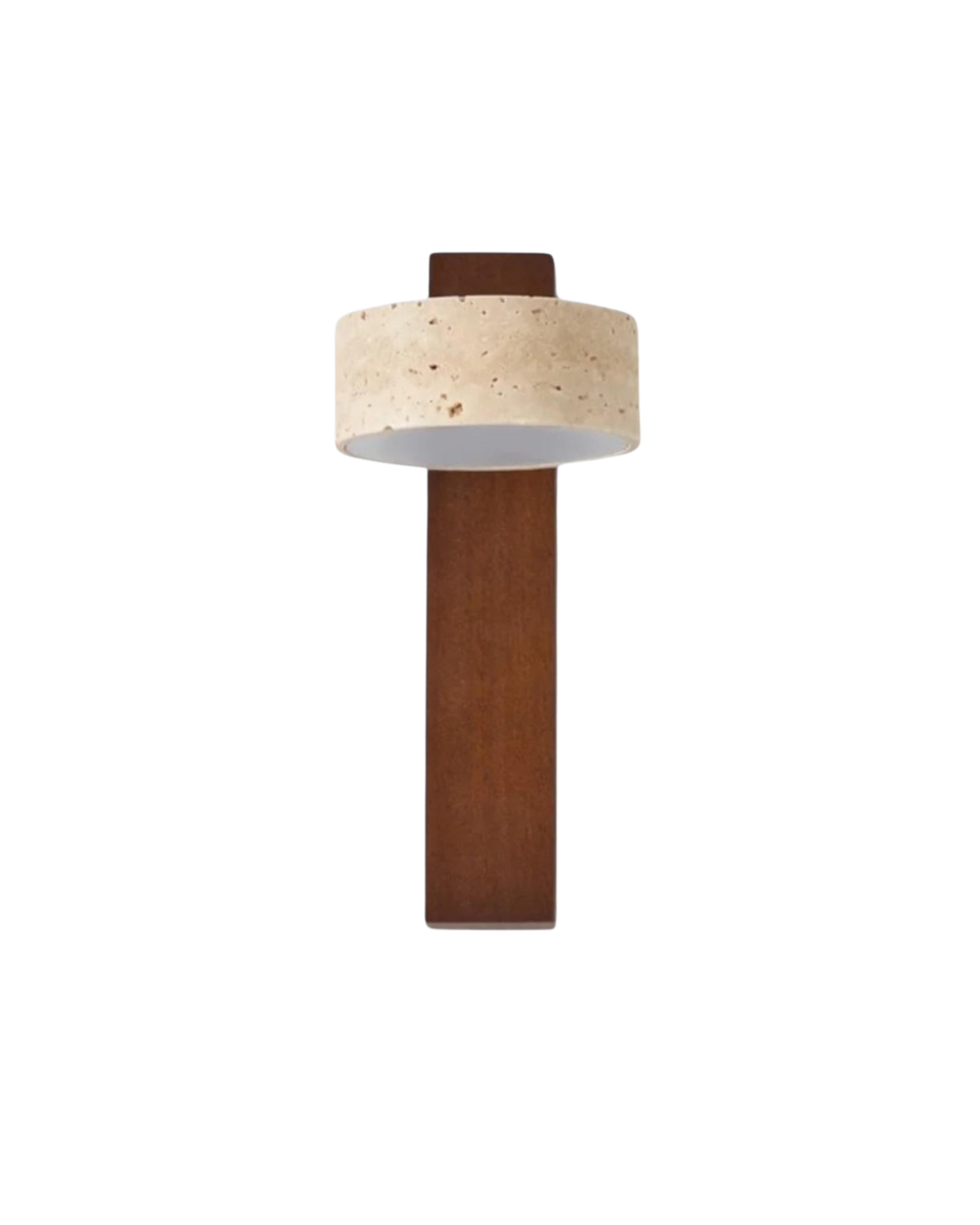 Travertine Wall Lamp | Modern Stone & Wood Sconce