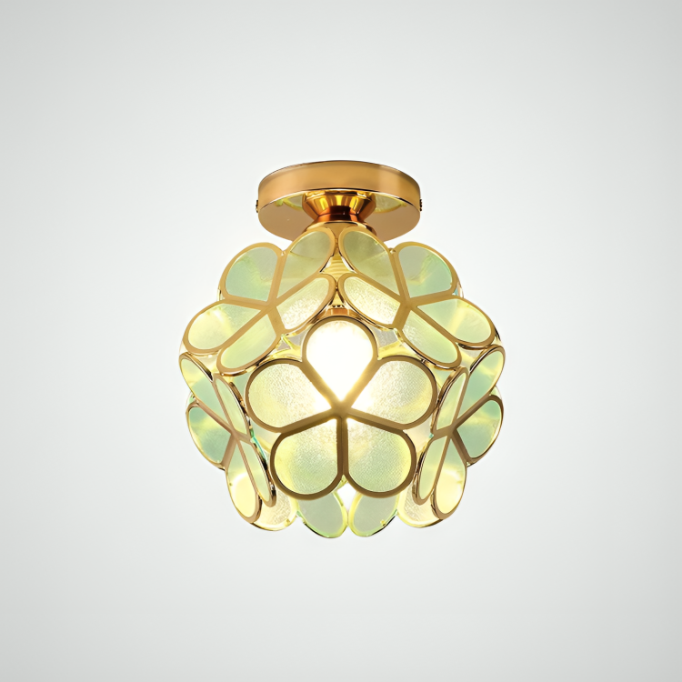 Retro Flower Ceiling Light | Colourful Vintage-Inspired PVC Flush Mount