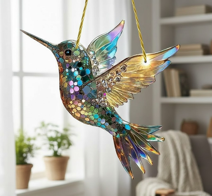 Window Suncatcher Stained Glass Bluebird Acrylic Hanging Decor