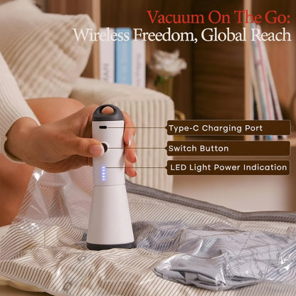 Vacuum Storage Bags Cordless Pump Travel Packing Set