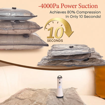 Vacuum Storage Bags Cordless Pump Travel Packing Set