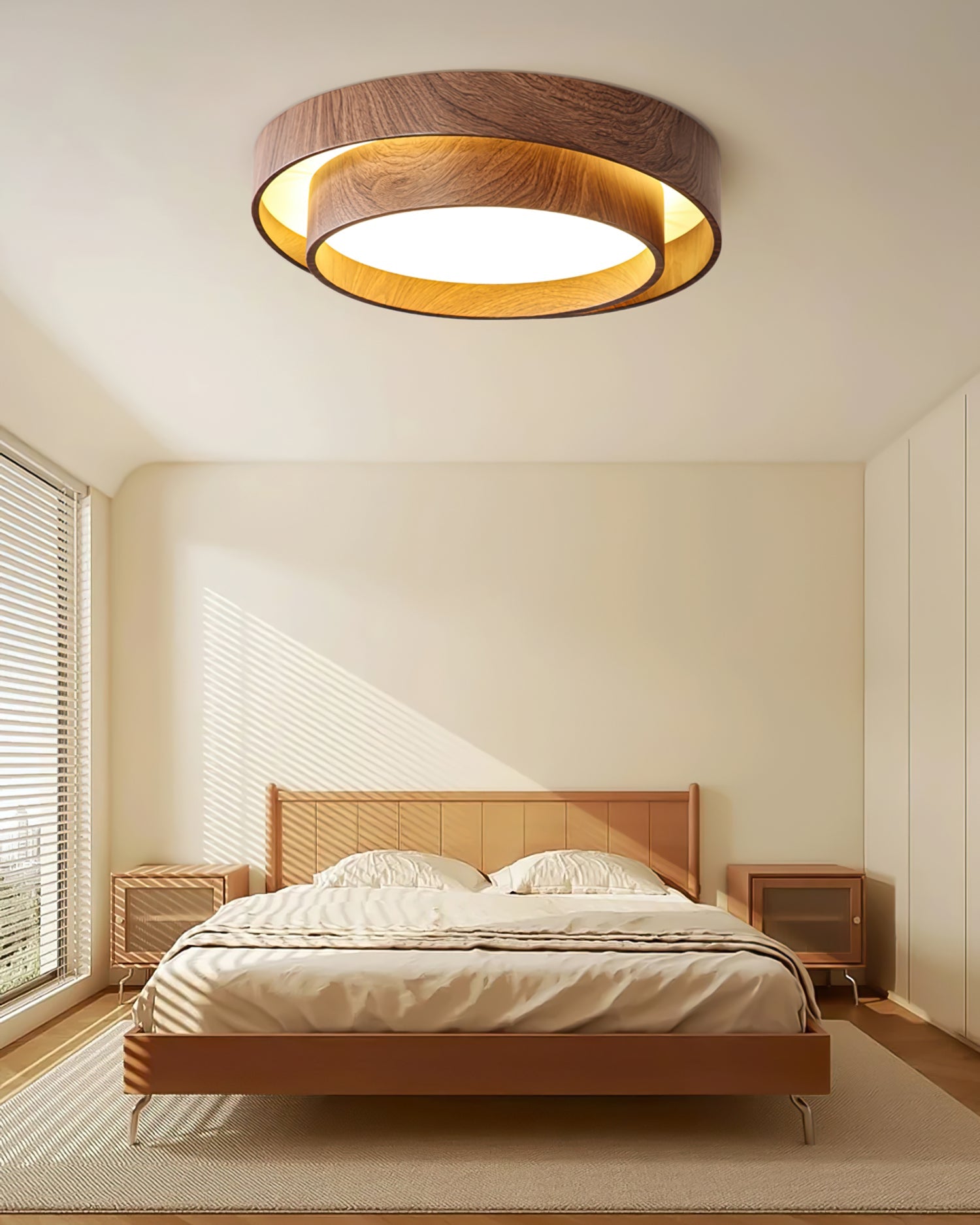 Vaako Ceiling Lamp | Walnut Finish LED Ceiling Light