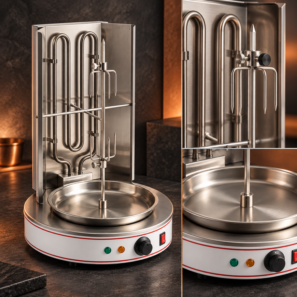 Vertical Broiler Rotisserie Grill Countertop Shawarma Machine