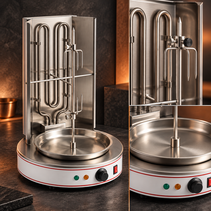 Vertical Broiler Rotisserie Grill Countertop Shawarma Machine