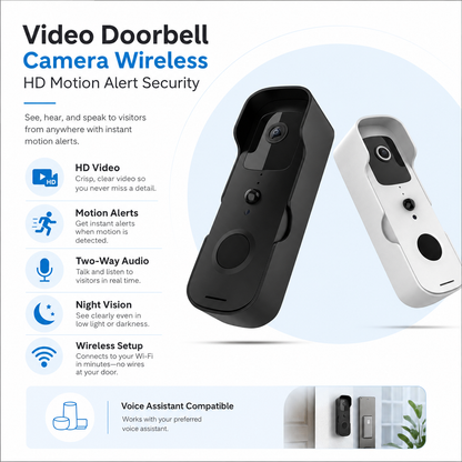 Video Doorbell Camera Wireless HD Motion Alert Security