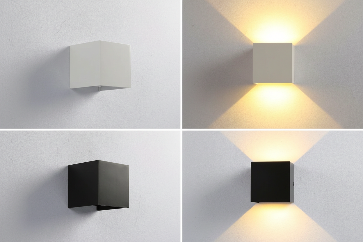 Væglampe med bevægelsessensor genopladelig LED-kubelygte