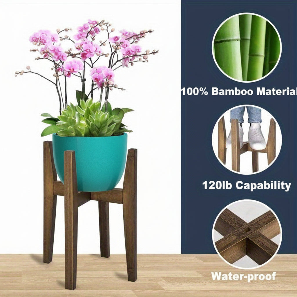 Supporto per piante regolabile con piano in marmo per fiori da interno