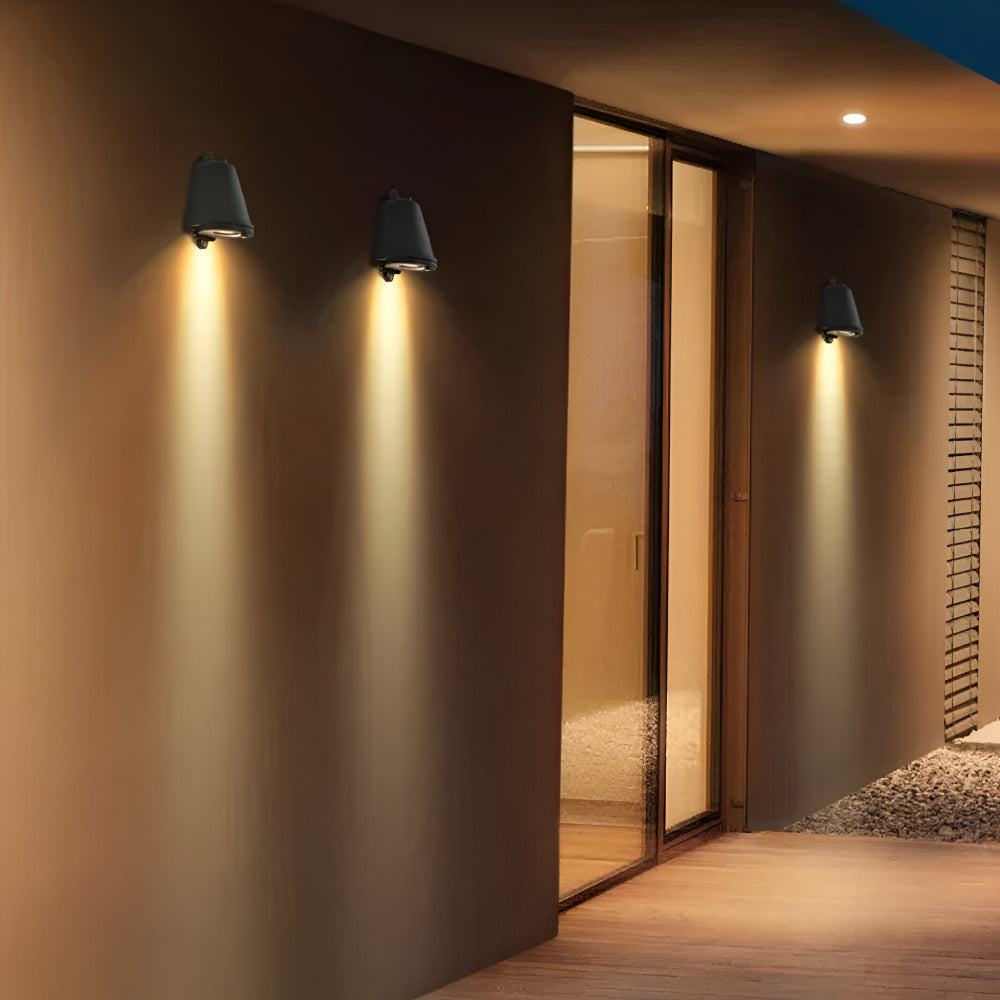 Luz de Parede Exterior Moderna em Metal Lâmpada de Parede Exterior Iluminação Quente