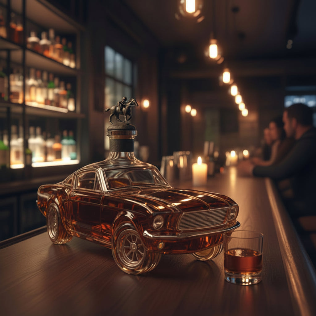 Bottiglia da bar a forma di automobile in vetro per decanter di whisky