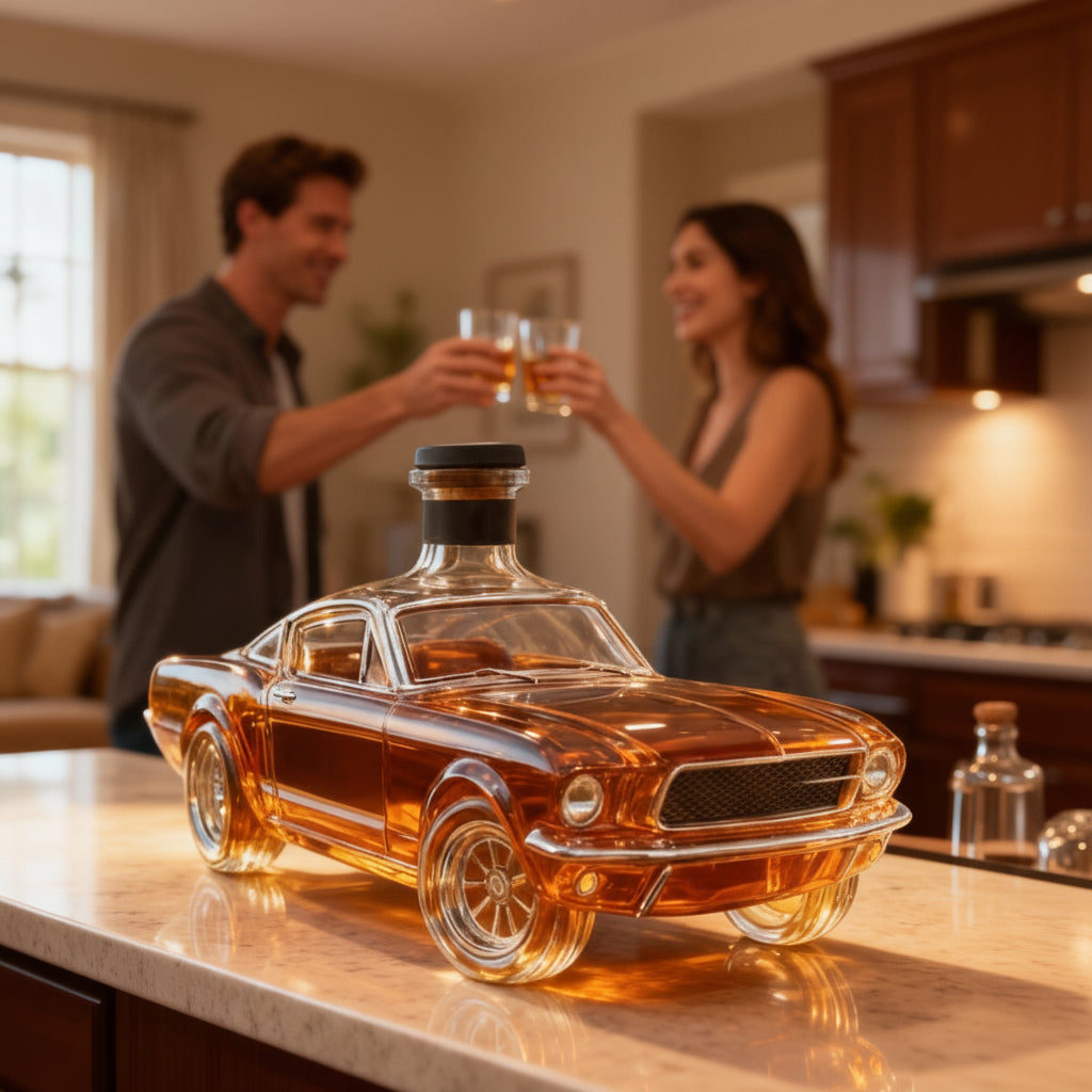 Bottiglia da bar a forma di automobile in vetro per decanter di whisky