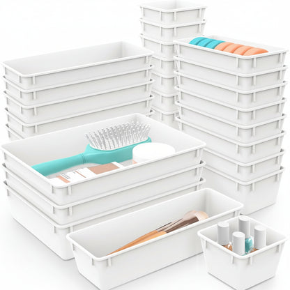 Set di vassoi in plastica per organizzare i cassetti Cucina Ufficio Bagno
