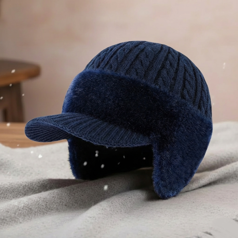 Căciulă de iarnă cu urechi din tricot pentru vreme rece