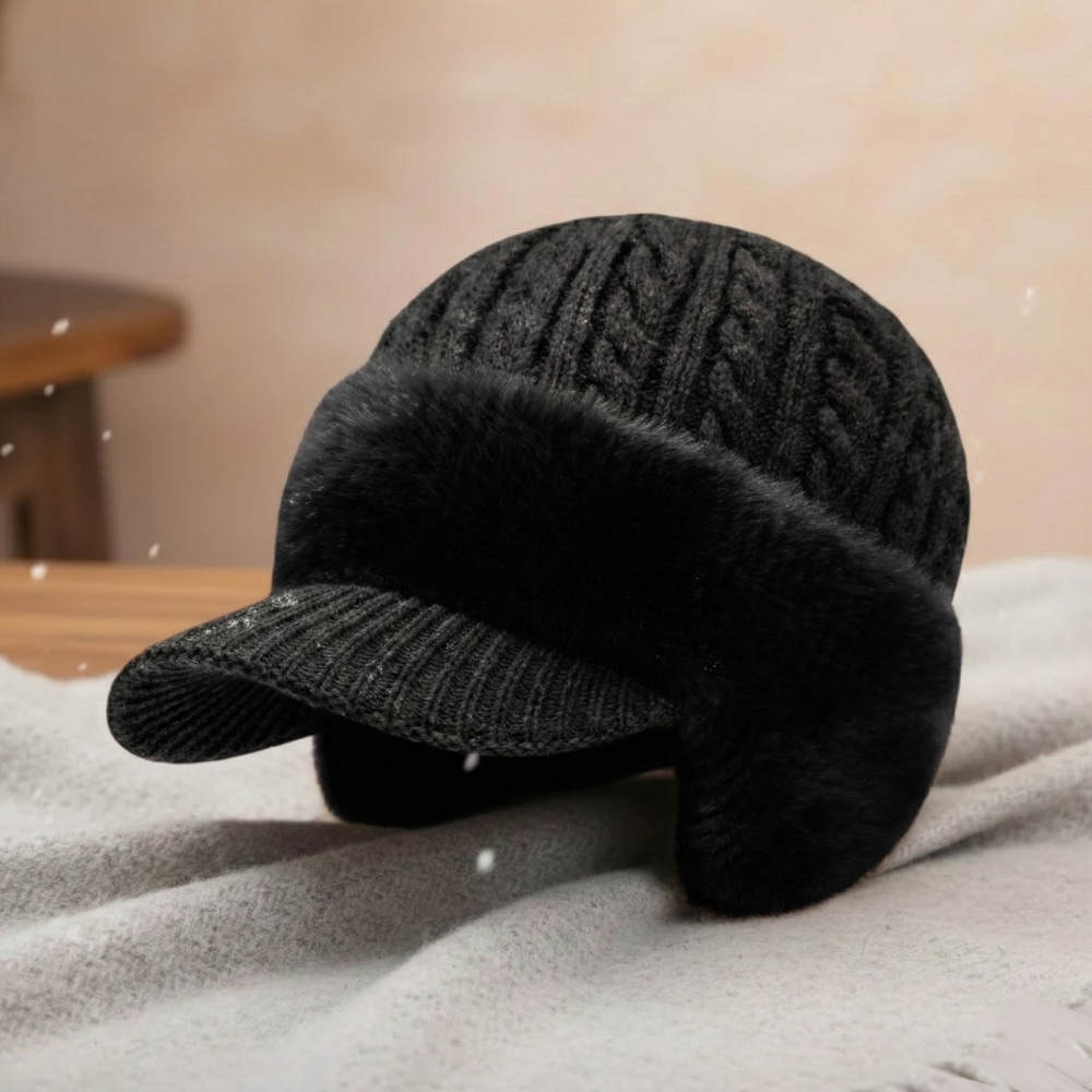 Căciulă de iarnă cu urechi din tricot pentru vreme rece