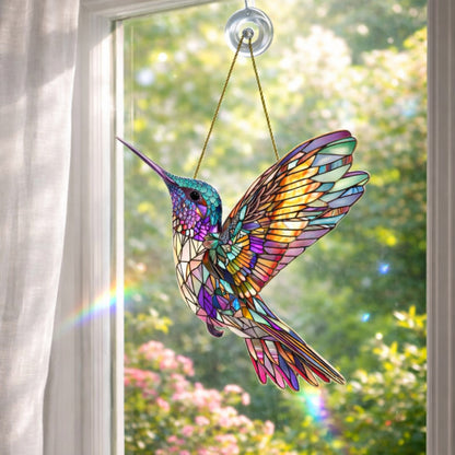 Wall Art Window Suncatcher Hummingbird Hanging Decor