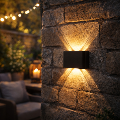 Luz de Parede Moderna LED Direcionada para Cima e para Baixo Interior Exterior