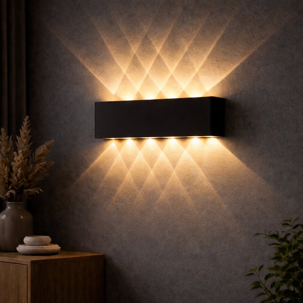 Luz de Parede Moderna LED Direcionada para Cima e para Baixo Interior Exterior