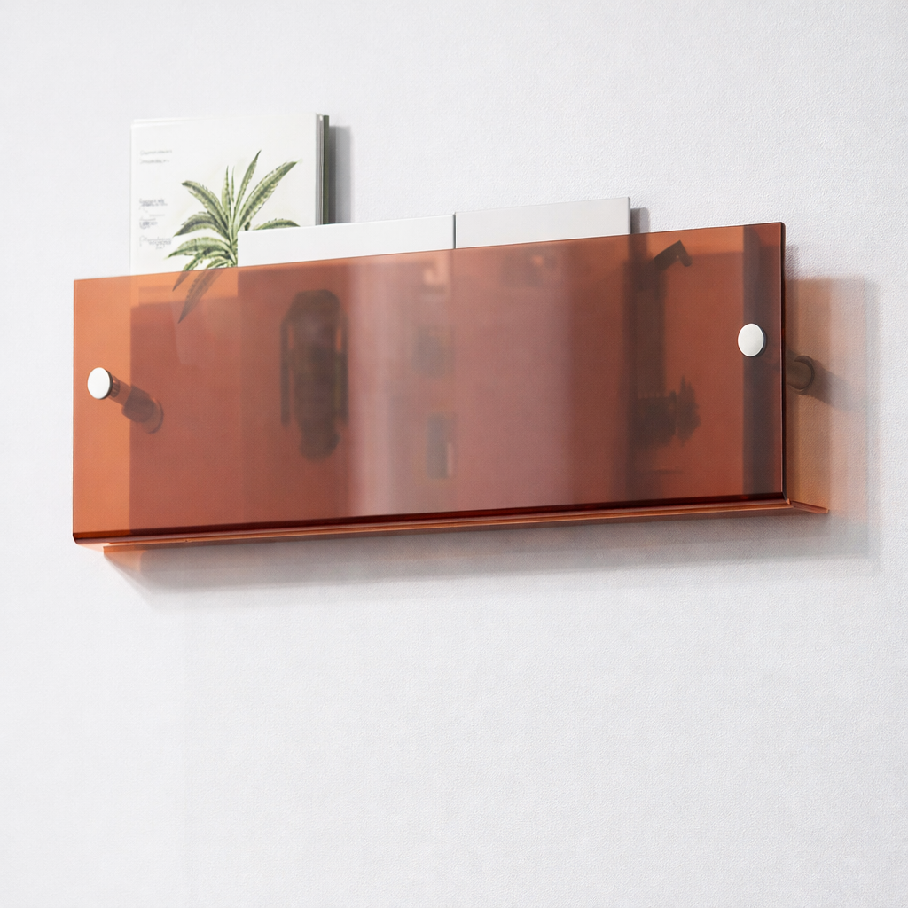 Floating Magazine Rack Wall Shelf Acrylic Floating Magazine Display Storage Organizer ...