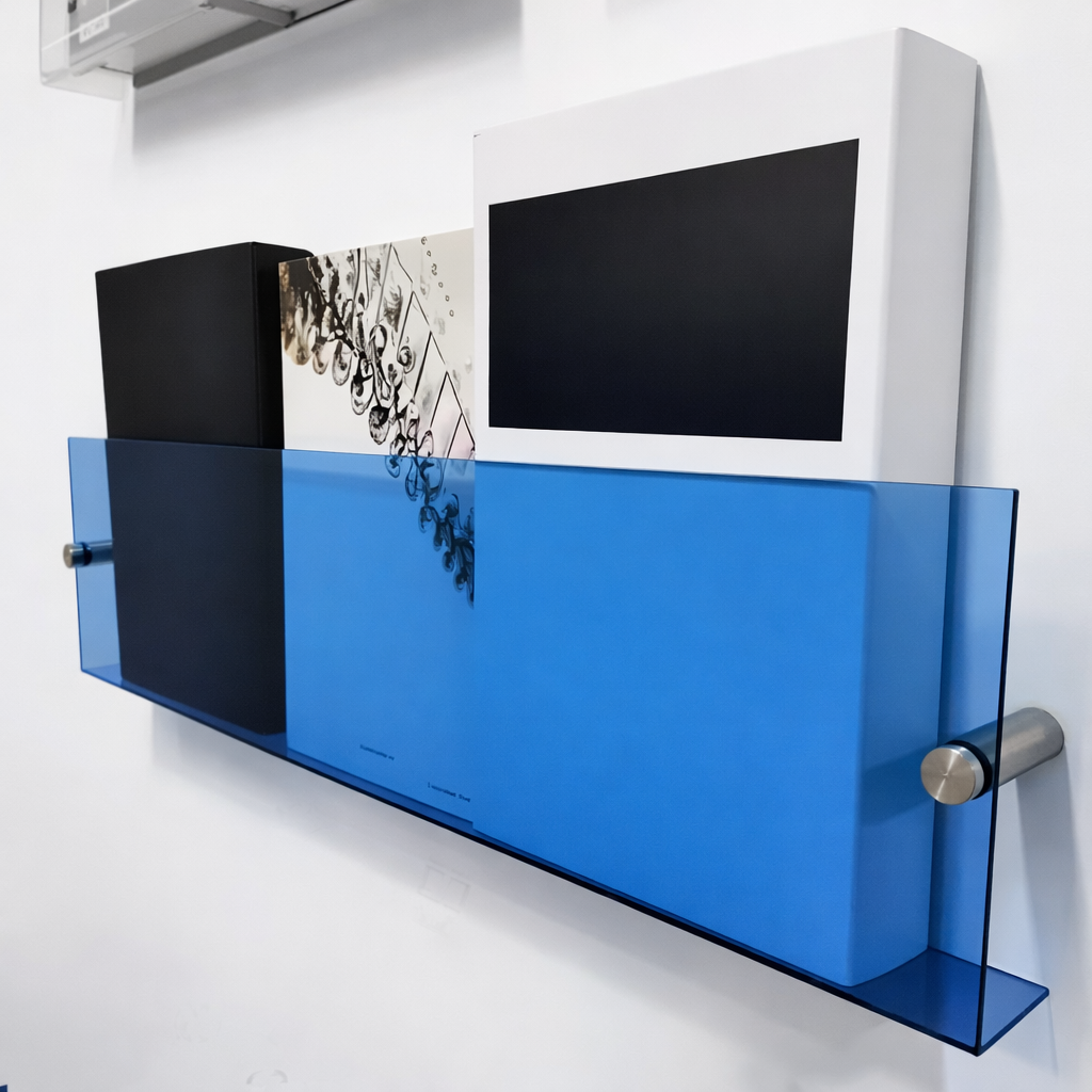Floating Magazine Rack Wall Shelf Acrylic Floating Magazine Display Storage Organizer ...