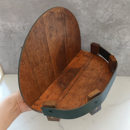 Estante de Pared Barril de Madera Redondo para Exhibición