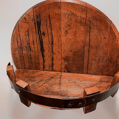 Estante de Pared Barril de Madera Redondo para Exhibición