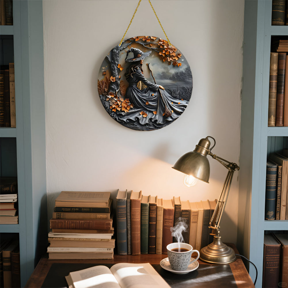 Wandbild Hexenfolklore Holz Türhänger Zeichen