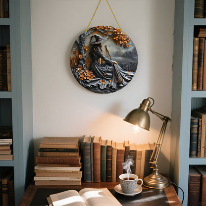 Wandbild Hexenfolklore Holz Türhänger Zeichen